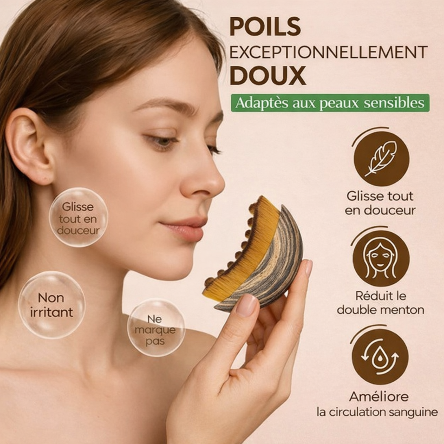 LYMFEA™ – Brosse de Drainage Lymphatique Visage