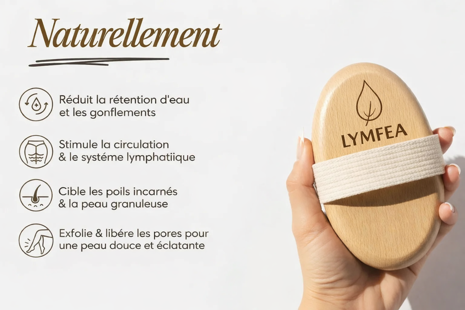 Brosse corporelle + gant exfoliant LYMFEA